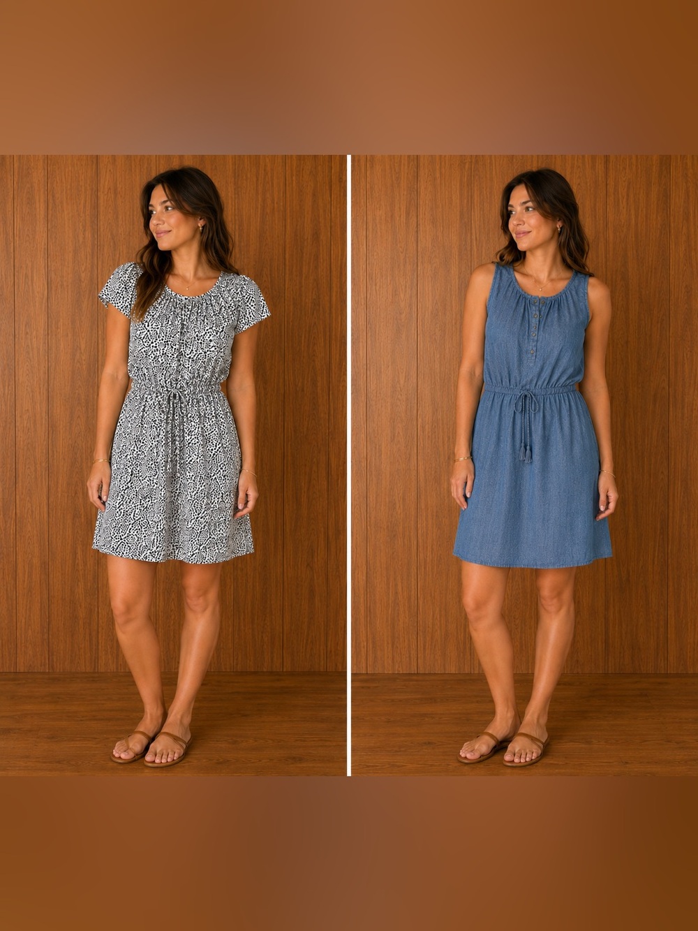 GAP Medium Dress Bundle | Blue Chambray + White Floral Casual Summer Dresses